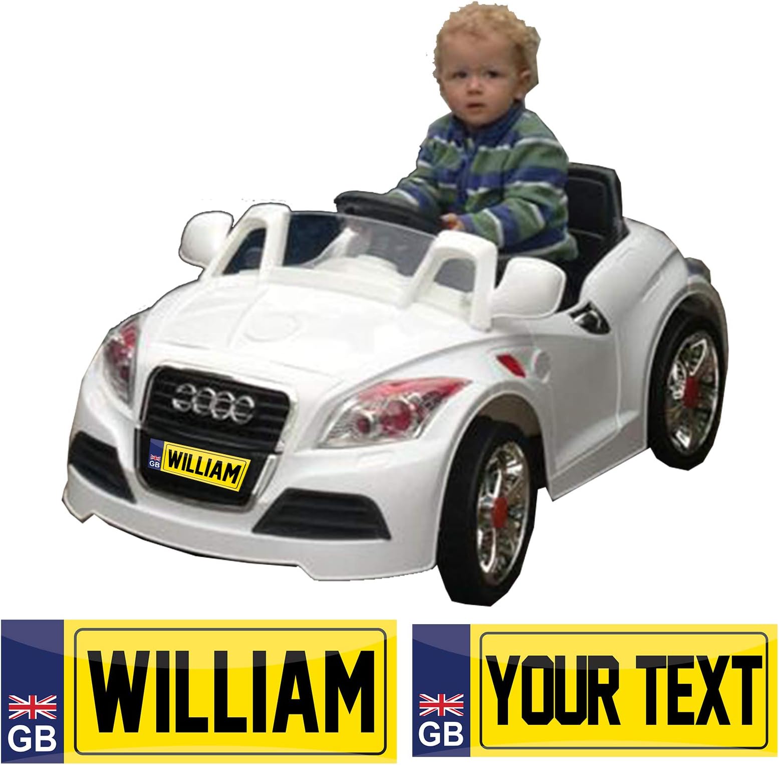 PERSONALISED METAL MINI LICENCE NUMBER PLATE - KIDS CHILD NOVELTY RIDE ON PEDAL ELECTRIC CAR - Trike Truck Toy Bedroom…