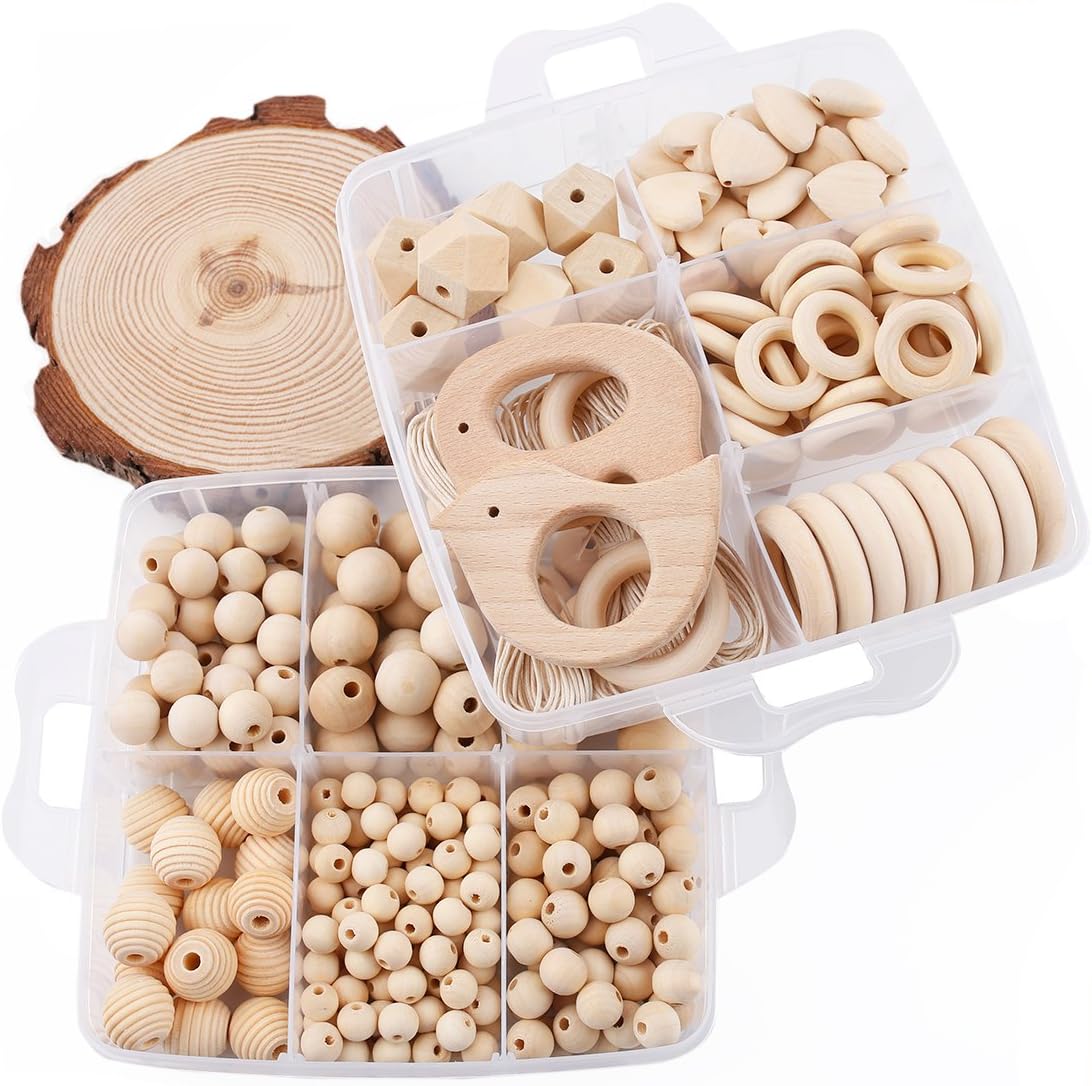 Wooden DIY Accessories Nursing Jewelry Kit Nature Wooden Organic Baby Ball Mom's Popular …