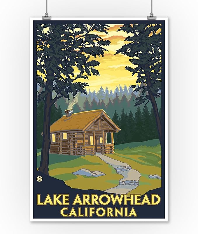 Amazon Com Lake Arrowhead California Cabin In The Woods 9x12