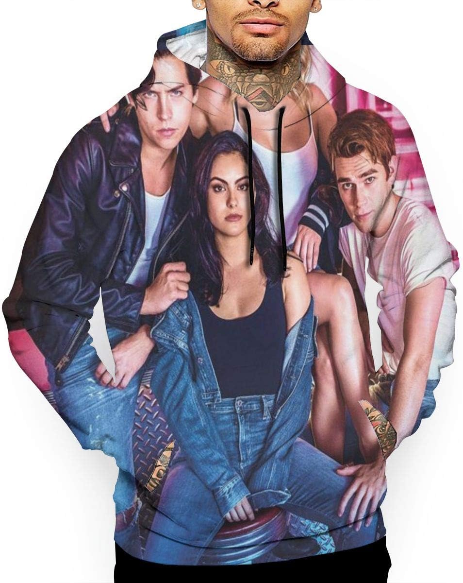 Men's RIV_erdale Realistic Novelty 3D Digital Printed Pullover Hoodie Hooded Hoodies Sweatshirts with Pockets