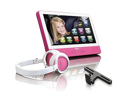 Lenco Tragbarer dvd-player TDV-900 mit Tablet-Funktion, Android 6.0 - WIFI - USB, 2 Volt Kfz Adapter, Kopfhörer, Kopfstützenh