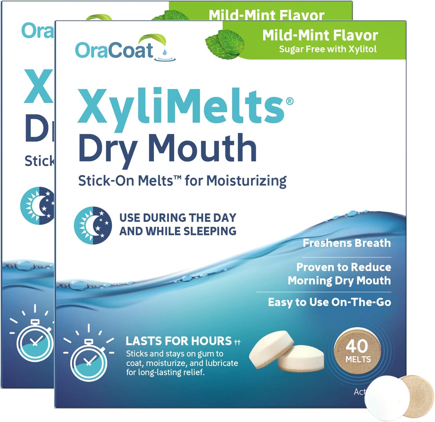 XyliMelts Discs for Dry Mouth, Mild Mint 80 ea (Pack of 1): Health & Personal Care