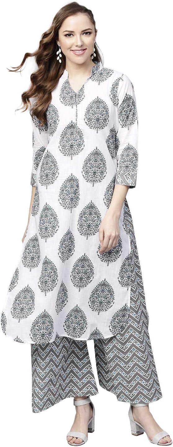 Tissu Women's Cotton Kurta with Palazzo Set