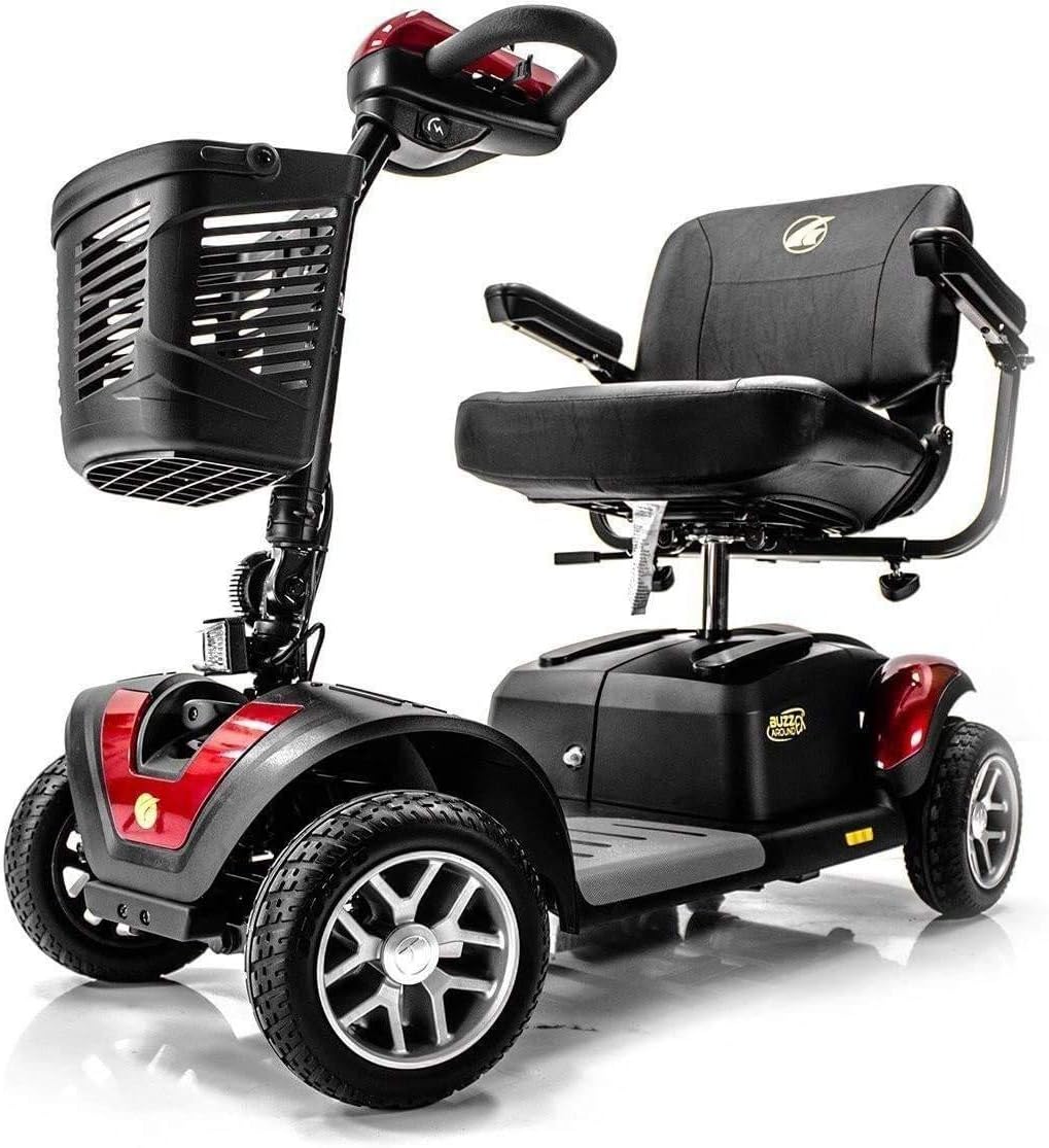 BUZZAROUND EX Extreme 4-Wheel Heavy Duty Long Range Travel Scooter, Red, 18-Inch Seat: Health & Personal Care