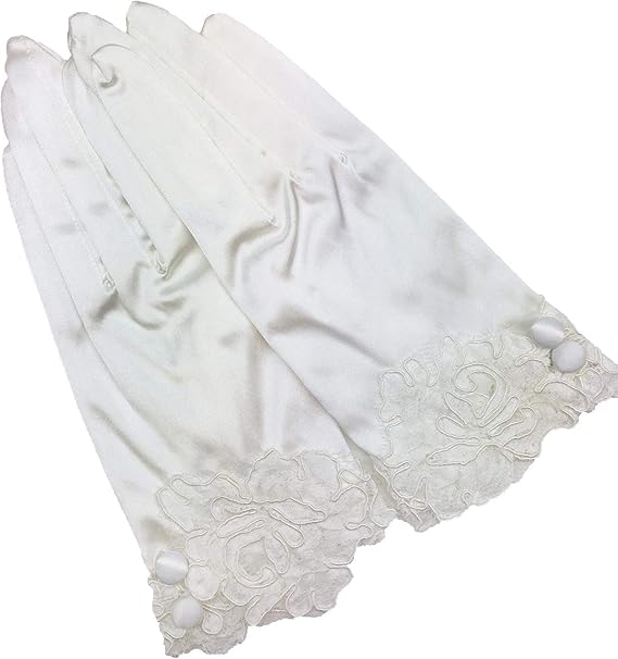 Amazon 日本製ウエディング グローブ ショート グローブ オフホワイト アイボリー ウェディング ブライダル くるみ釦 リバーレース G63 I ワンピース チュニック 通販