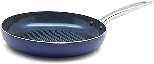 Blue Diamond CC001647-001 Toxin Free Ceramic Nonstick Round Grill Pan