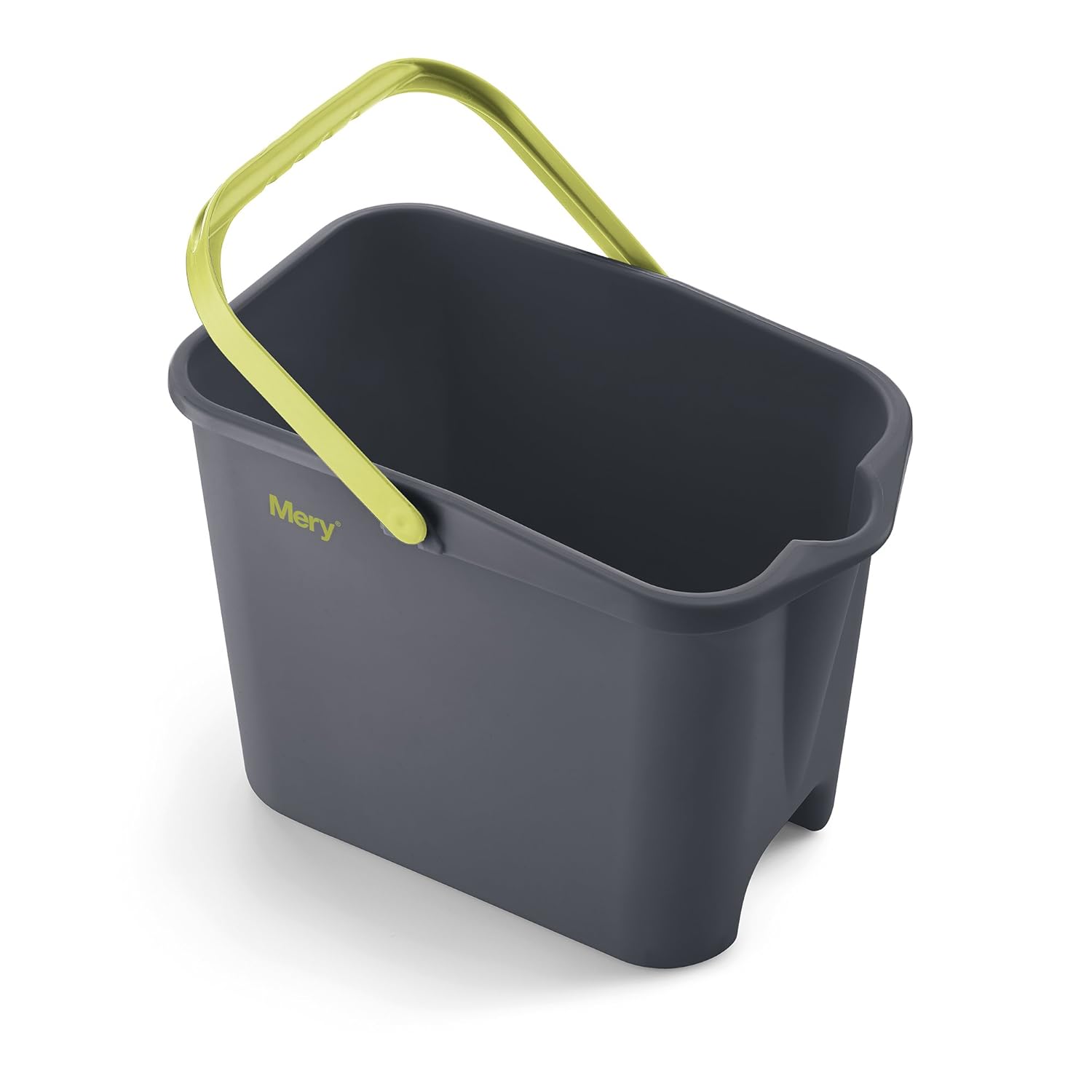Mery 0317.32 Bucket 14 Litre Rectangular, Polypropylene, grey and lime