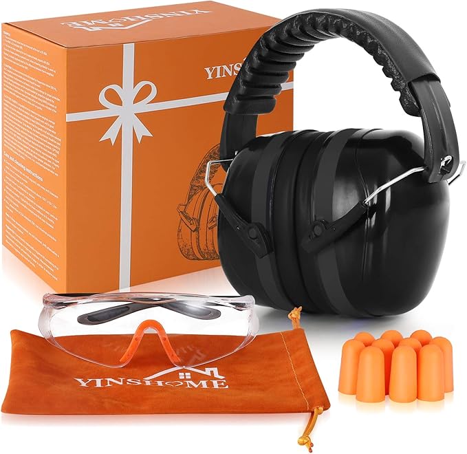 YINSHOME Gun Range Ear Protection Ear Muffs, Shooting Ear Muffs, Eye
