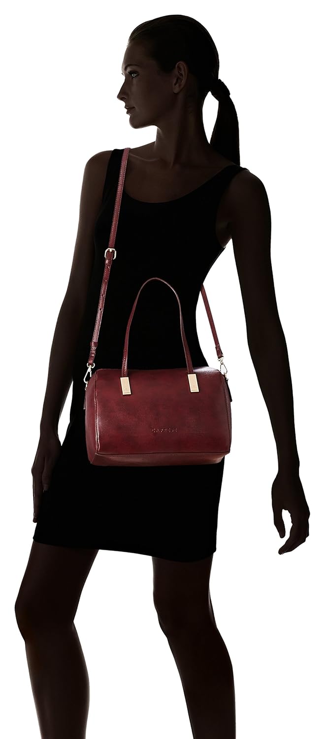 caprese women's satchel (burgundy)