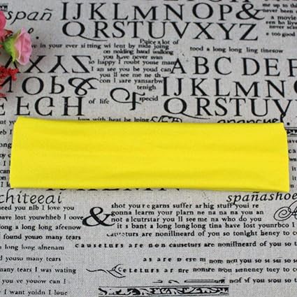ellaroom Elaborate Available 4 Pcs Yoga Hair Bands Sport Elastic Headband Sports Yoga Accessory Dance Stretch Ribbon Hairband(None Yellow)