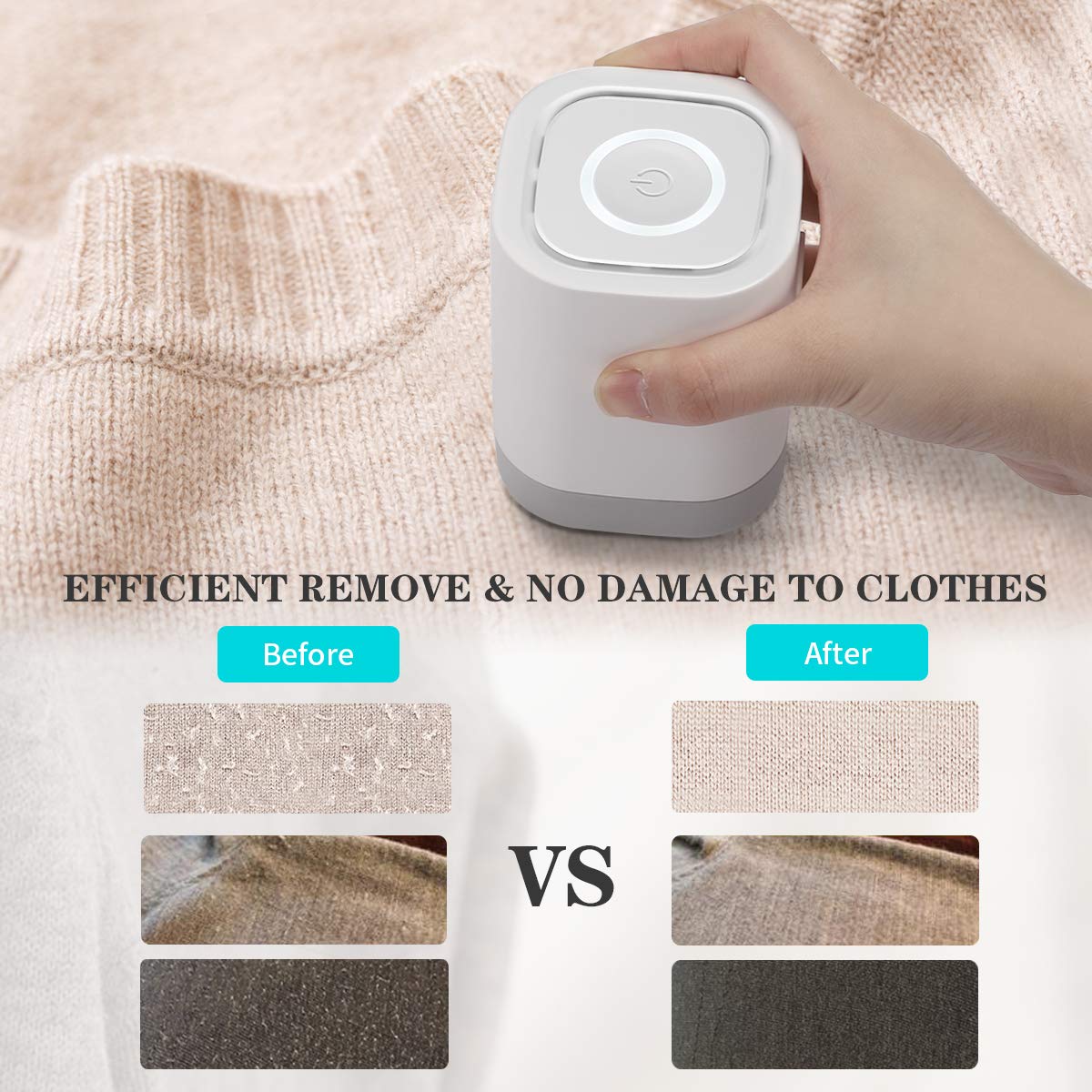 Morpilot Rasoir à Bouloches Electrique avec Rouleau de Papier Collant,2 en 1 Rasoir Anti-Peluche USB Charger Batterie Rechargeable Pour Chandails/Vêtements/lainage/Rideaux