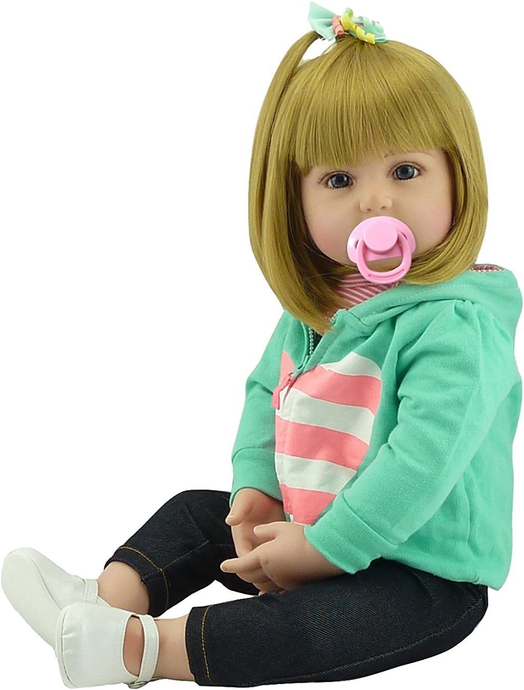 NPKTOYSReborn Baby Girl Doll Lifelike Soft Vinyl Silicone 24 Inch Toddler Reborn Dolls