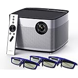 LiveTV.Direct H1 Native 1080P HD Android 3D Smart Projector Home Theater Projector TV Support 4K with Haman/Kardon Customized Stereo and Build-in LiveTV Services, with 3 pairs 3D Glasses