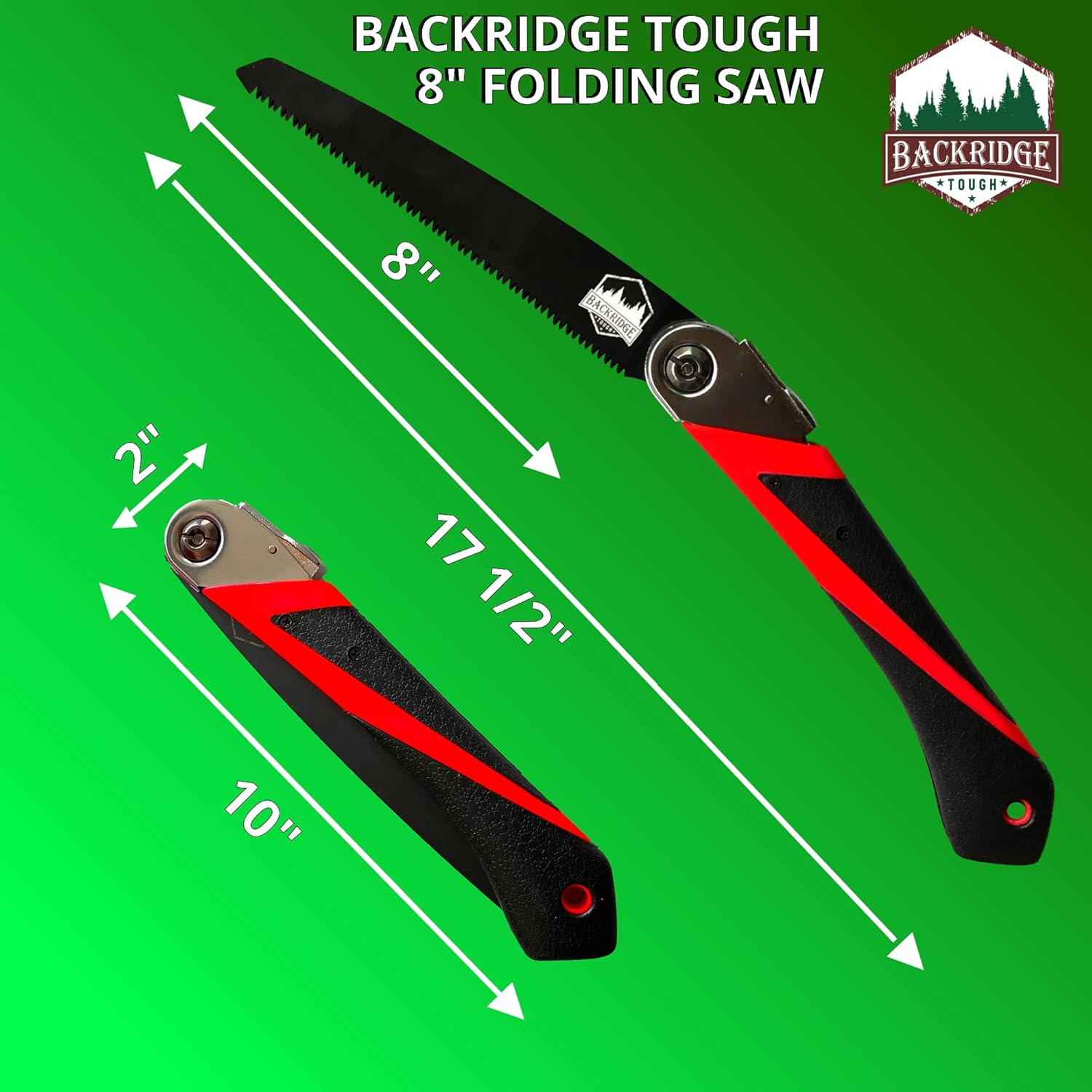 Folding Saw - Great for Camping, Survival, Backpacking, Tree Trimming, Pruning - Portable, Foldable Hand Tool - Triple-Cut Razor-Sharp Teeth - Anti-slip Handle - SK5 Steel Teflon Coated 8 Inch Blade: Home Improvement