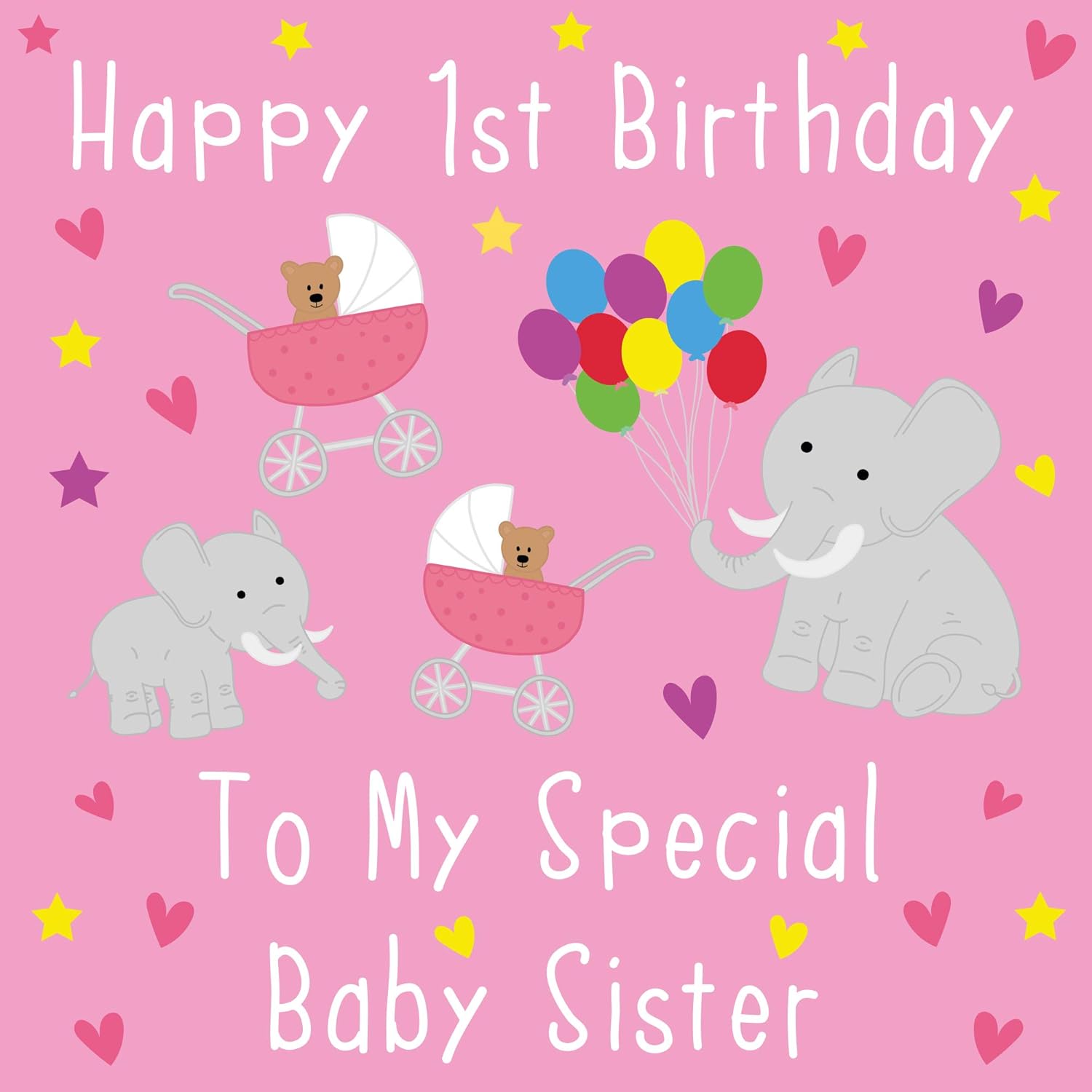 Hunts England - Sister 1st Birthday Card - Happy 1st Birthday - To My Special Baby Sister - Iconic Collection - Image 3