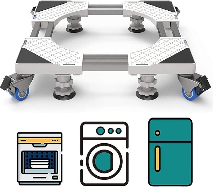 base para lavadora de tubos dobles con 4 pies y 4 ruedas ajustable para muebles movibles base movil con 4 pies 4 ruedas giratorias de goma para