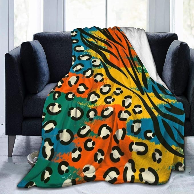 Manta de guepardo con estampado de animales de la UE, ultra suave, para