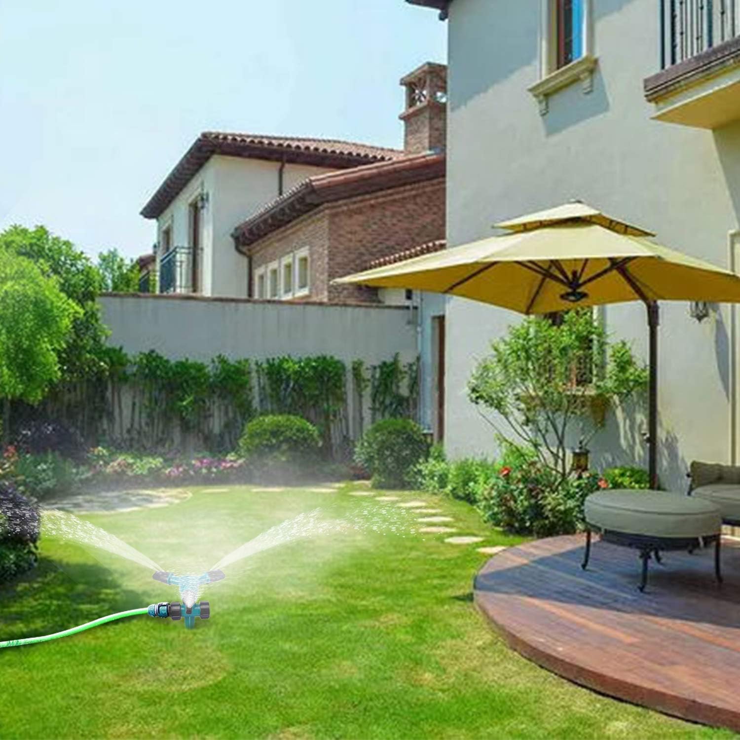 Forno Garden Sprinkler, 360° Rotating Lawn Sprinkler Ground Covered Yard Sprinkler Automatic Spray with for Garden, Kids, Yard : Garden & Outdoor