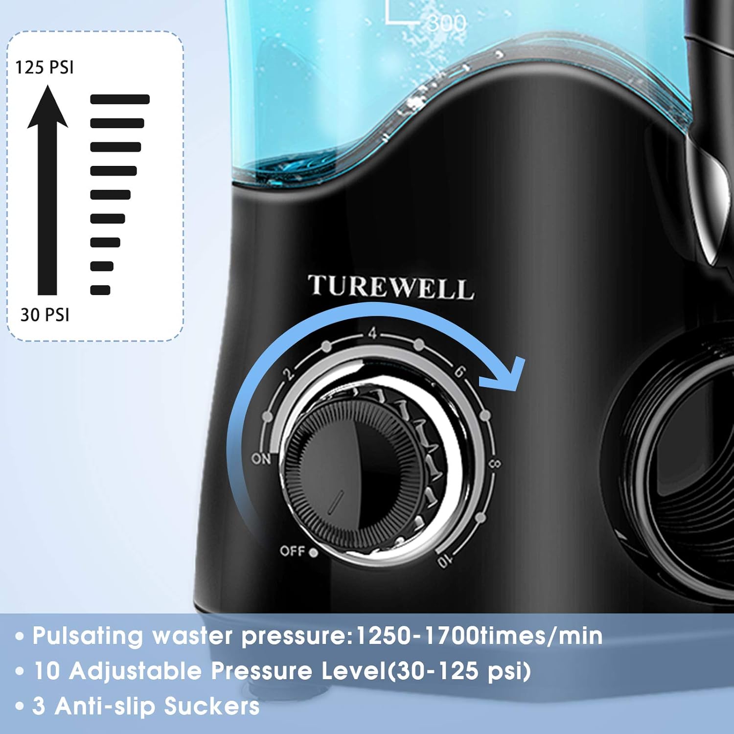 Water Dental Oral Irrigator for Teeth/Braces,10 Pressure Levels Water Flossing Teeth Cleaner 8 Water Jet Tips for Family, 600ML Electric Dental Flosser Pick for Tooth Clean(Black): Health & Personal Care