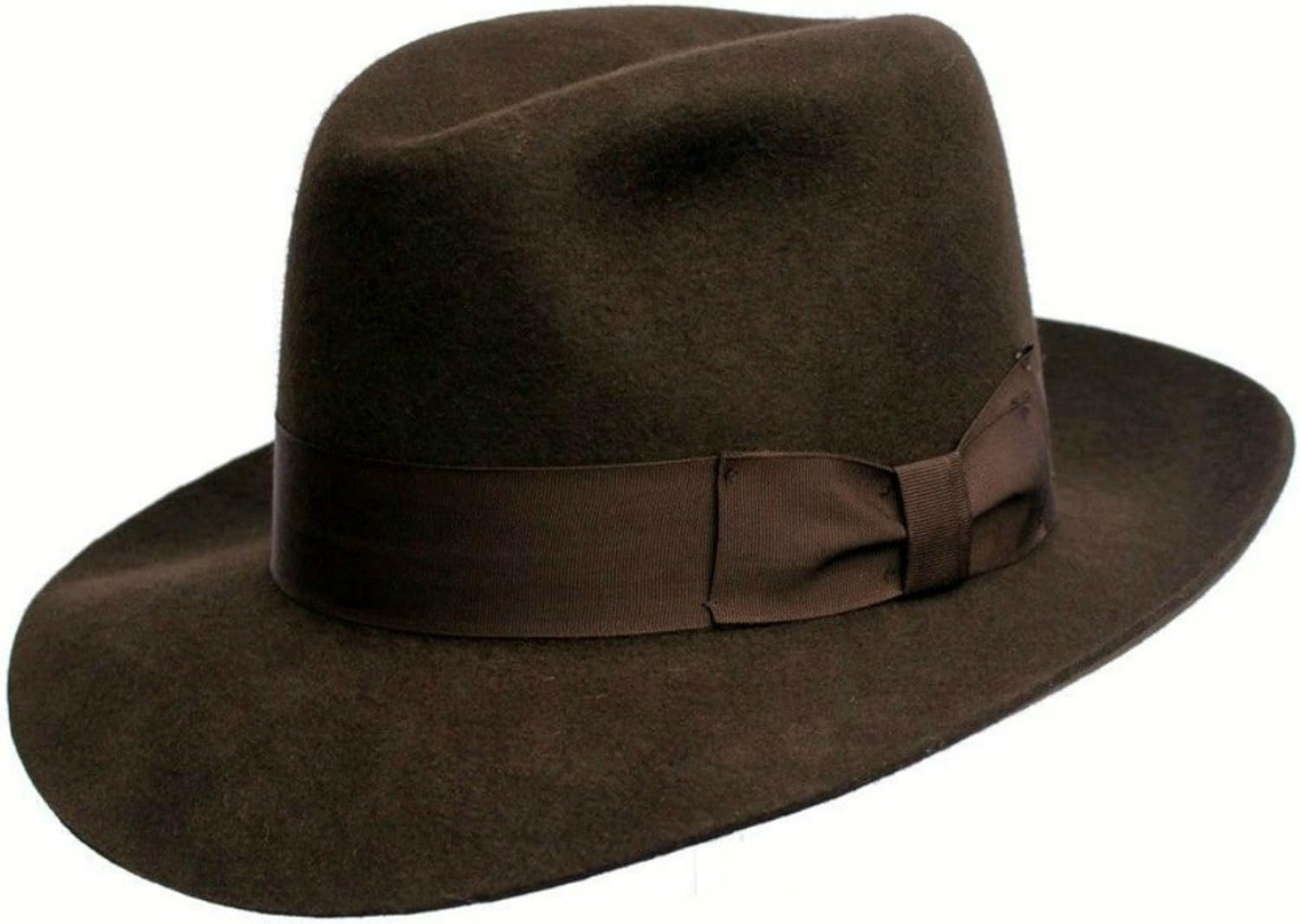 Fedora Hat Mens/Unisex Made to Last. 100 Wool. Indiana Jones Style. Wide Brim. Brown. Luxury