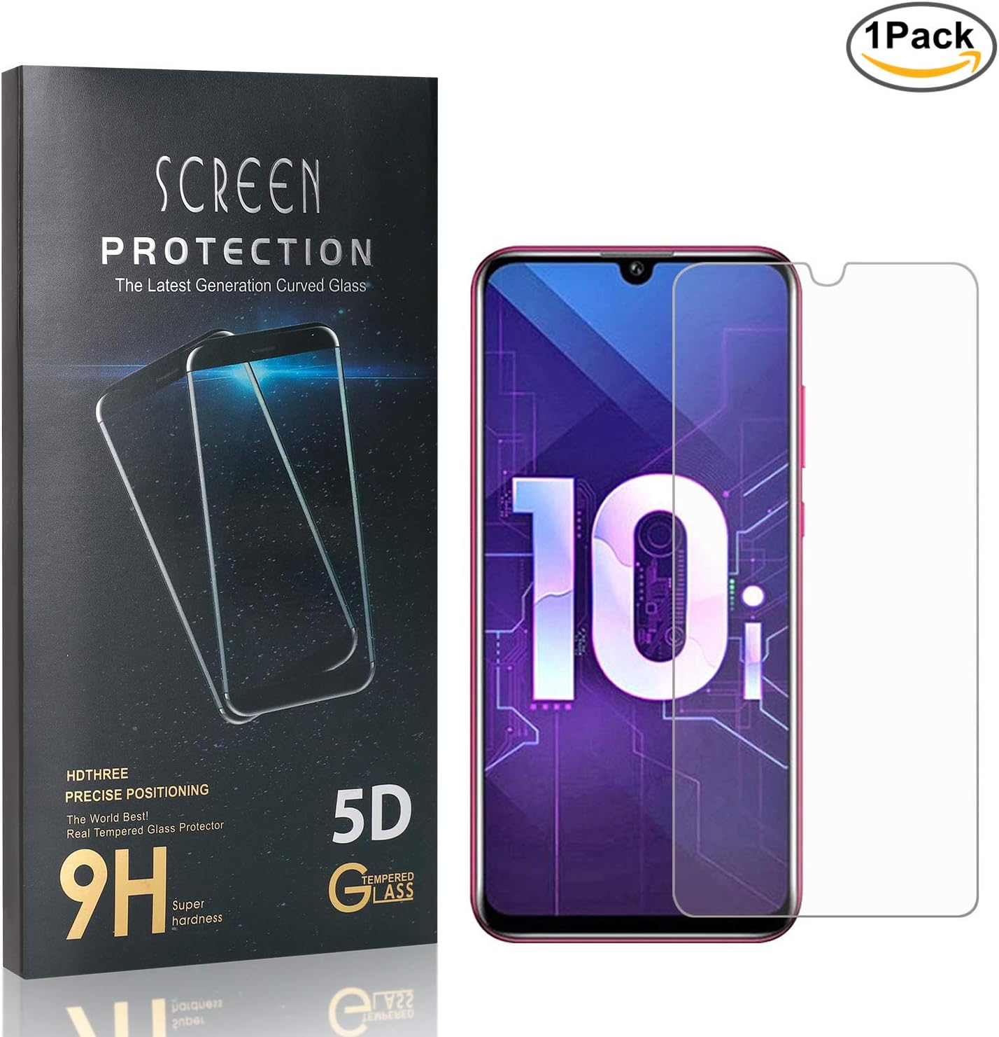 The Grafu Huawei Honor 10i Screen Protector Tempered Glass, 99.99% High Clarity, Anti Fingerprint, 9H Bubble Free Screen Protector for Huawei Honor 10i, 1 Pack