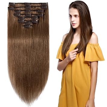 Amazon Com 20 Inch 105g Clip In Remy Human Hair Extensions Full
