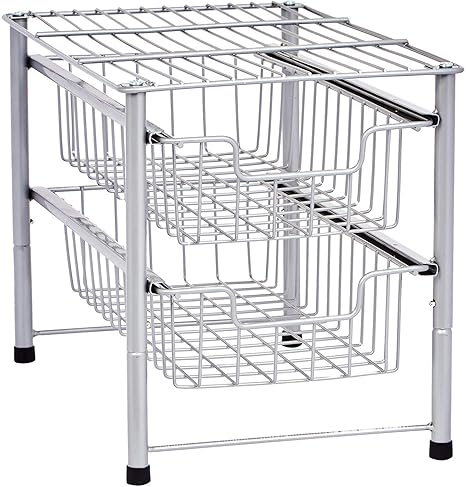 Callas Stackable 2 Tier Stainless Steel Sliding Basket Drawer