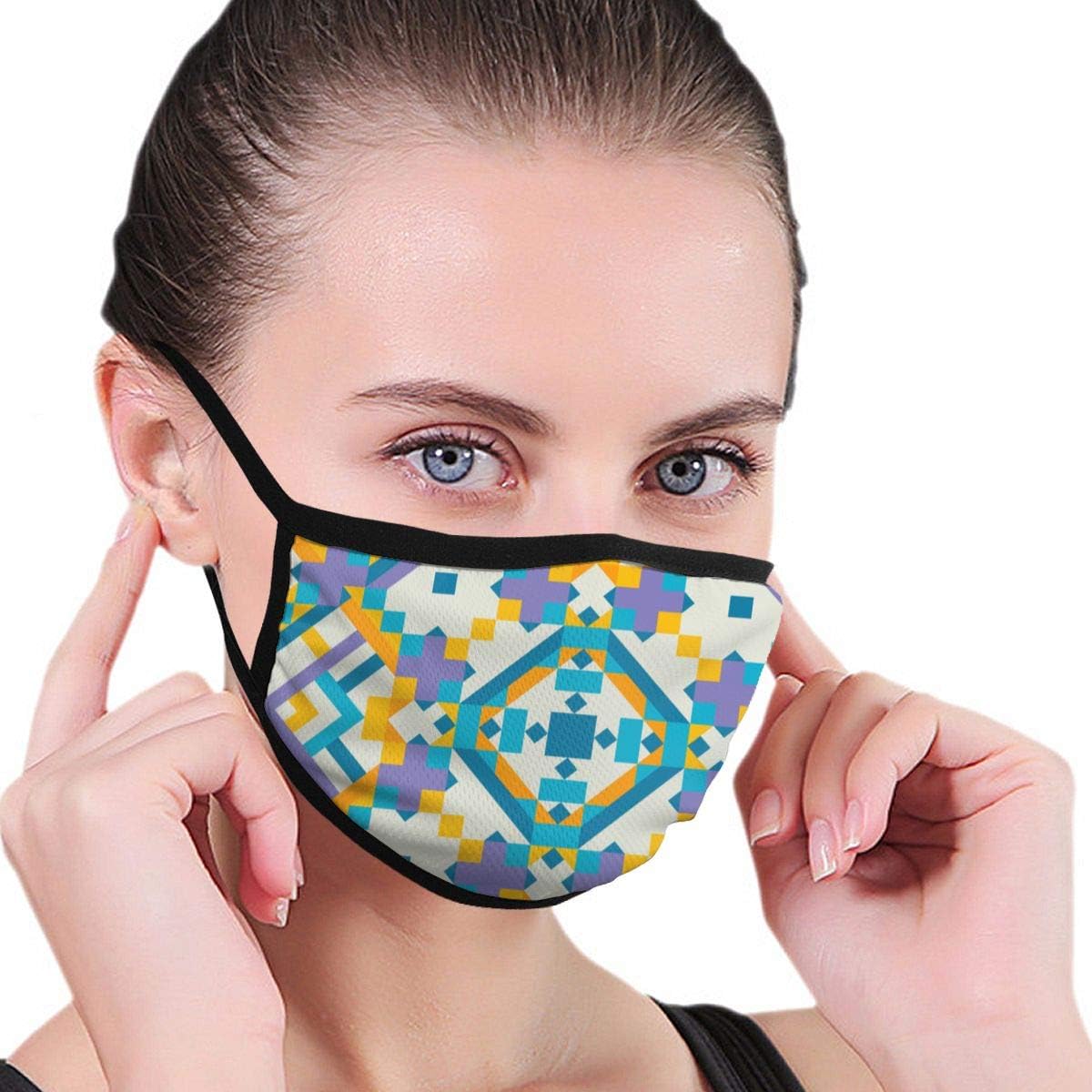 Dust Face Mask for Dust Mouth Mask Tribal Seamless Pattern Aztec Fancy Abstract Geometric Art Print Face Masks Cover Anti-Dust Mask
