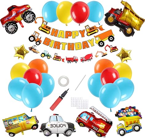 Amazon Lausatek 誕生日 バルーン 飾り付け 男の子 ハッピーバースデー 乗り物 車 風船 消防車 パトカー バス トラック 建設車両 Happy Birthdayガーランド 空気入れ付き 豪華セット 風船 バルーン おもちゃ Amazon Lausatek 誕生日 バルーン 飾り付け 男の子 ハッピーバースデー 乗り物 車 風船 消防車 パトカー バス トラック 建設車両 Happy Birthdayガーランド 空気入れ付き 豪華セット 風船 バルーン おもちゃ