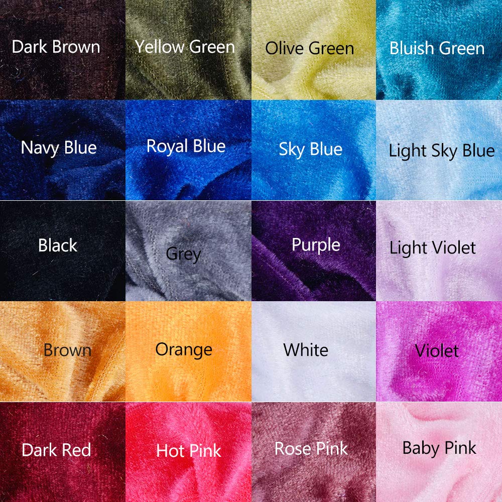 HYCKee 20 Pack Hair Scrunchies, Velvet Hair Ties Elastic Hair Bobbles Bands Ponytail Holder Hair Scrunchy for Girls Women Hair Accessories, 20 Colours