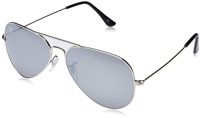 Mirrored Aviator Unisex Sunglasses - (MTV-173-C3|58|Silver Mirror Color Lens)