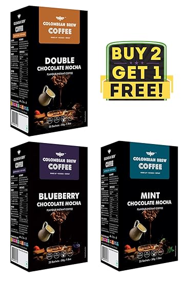 Colombian Brew Coffee Double Chocolate Mocha 50g, Mint Chocolate Mocha 50g, Blueberry