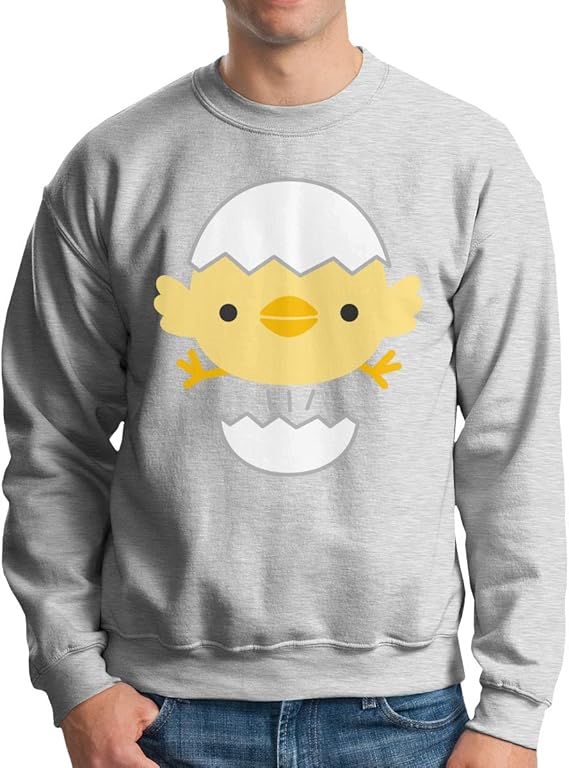 Amazon Co Jp 卵の殻を破って飛び出すひよこパーカー クルーネック メンズ ロングスリーブ 長袖ｔシャツ ゆったりトップス 吸汗速乾 ロンt 無地 ポケット無い 快適コットン 服 ファッション小物