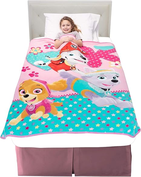 Amazon Com Franco A3348c Kids Bedding Super Soft Plush Throw 46 X 60 Paw Patrol Pink Home Kitchen