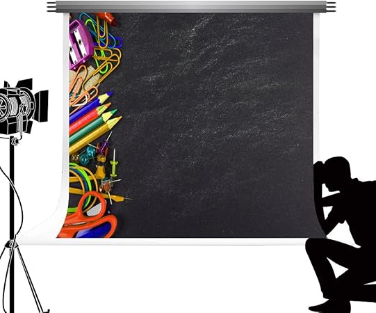 Kate Back to School Photo Background Lavagna Scuola Nero Fotografia Sfondo  Matita Foto per Bambini Studio Fotografia Photoshoot 10x6,5ft / 3x2m:  Amazon.it: Elettronica
