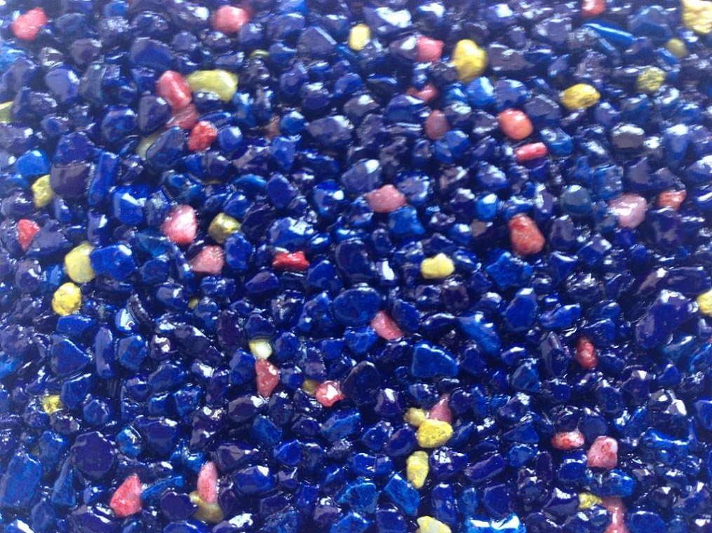 Colored Quartz Pebbles Gravel Blue,yellow,red mix 10 lbs