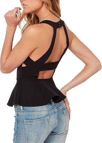 black peplum crop top