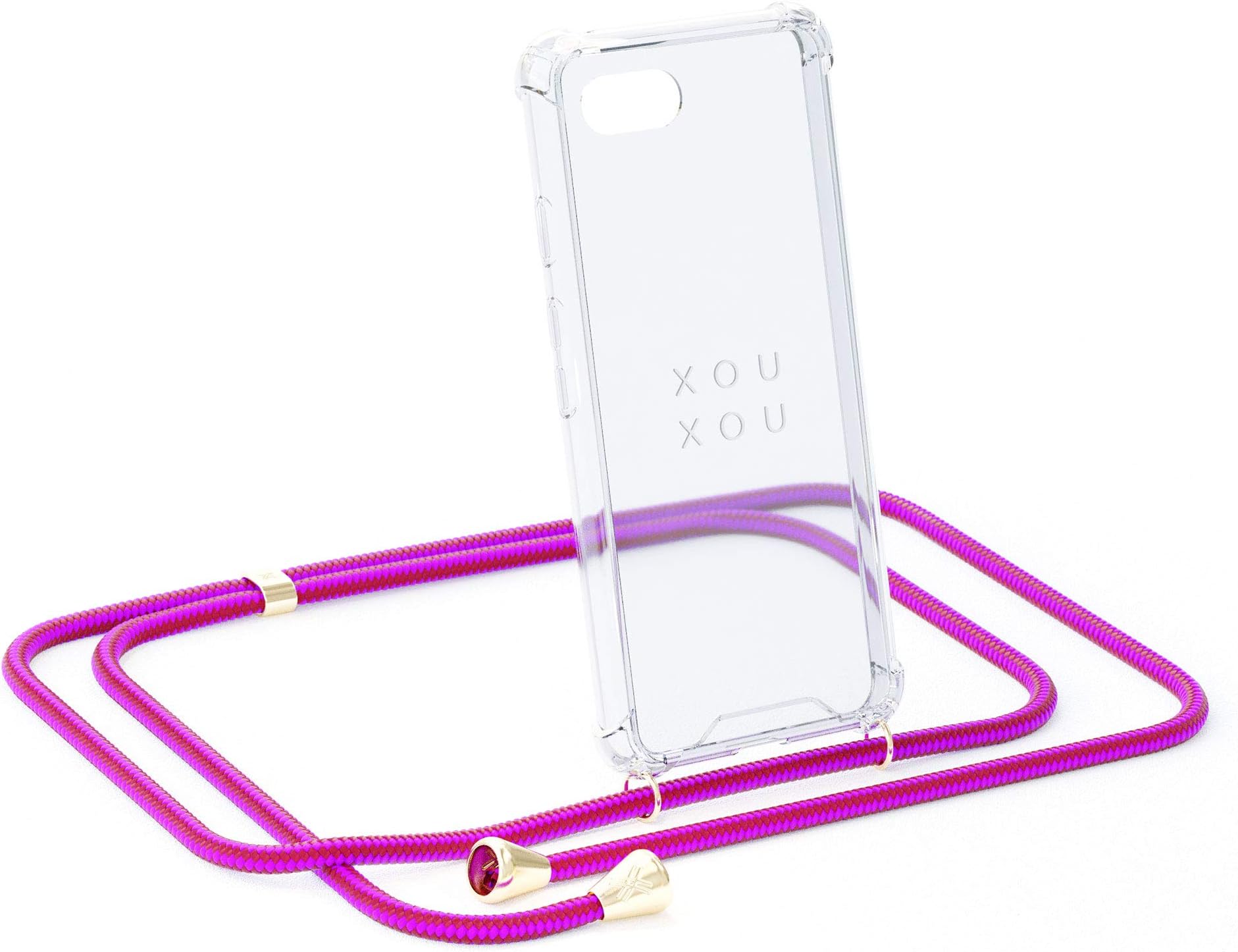Xouxou Smartphone Necklace for iPhone 7 Plus / 8 Plus (Case with Cord Strap) in Circus Pink