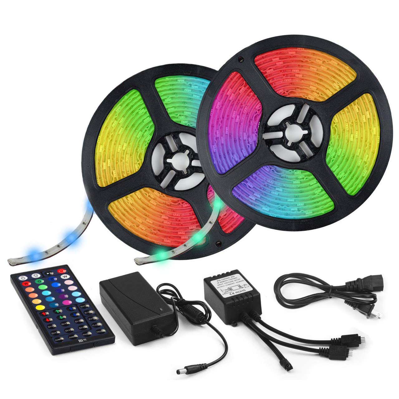 Upgraded 2019 LED Strip Lights Kit 32.8ft w/Extra Adhesive 3M Tape