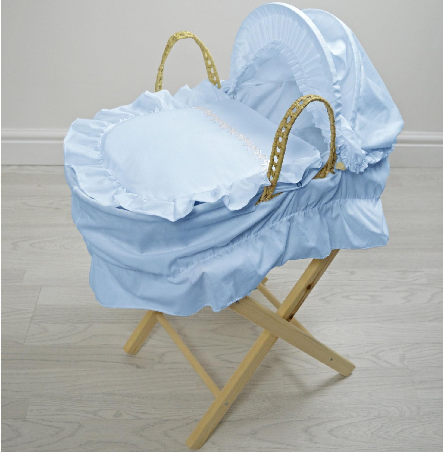 dolls moses basket with stand