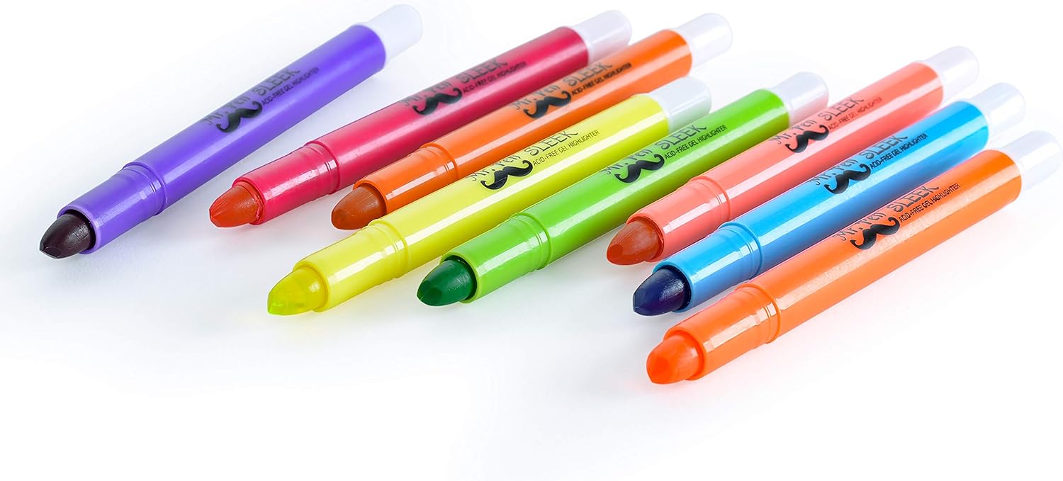 Mr. Pen No Bleed Gel Highlighter, Bible Highlighters, Assorted Colors, Pack of 8 : Office Products