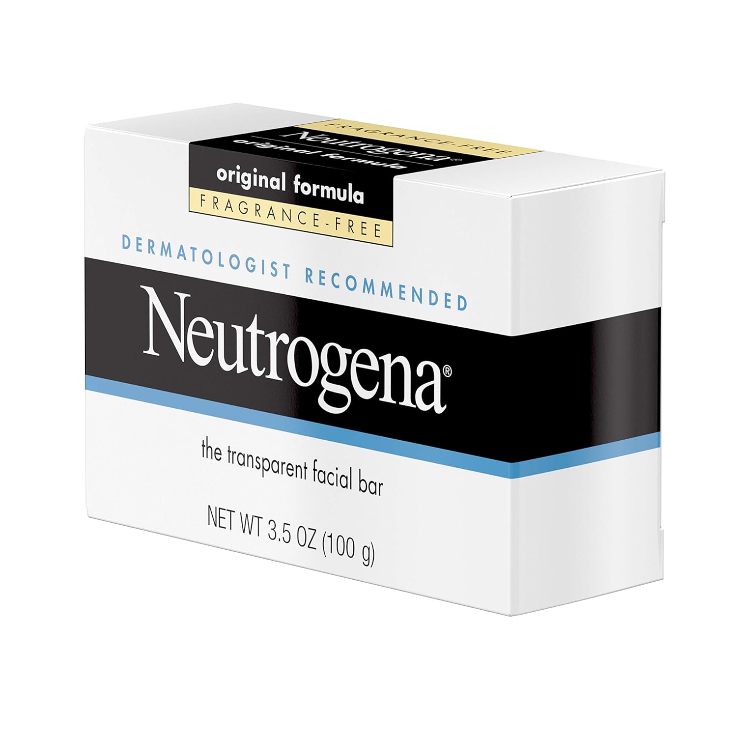 Neutrogena Original Fragrance-Free Facial Cleansing Bar with Glycerin, Pure & Transparent Gentle Face Wash Bar Soap, Free of Harsh Detergents, Dyes & Hardeners, 3.5 oz (Pack of 3): Beauty