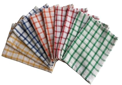 Buy Lushomes Cotton China Checked Kitchen Towels Pack Of 10