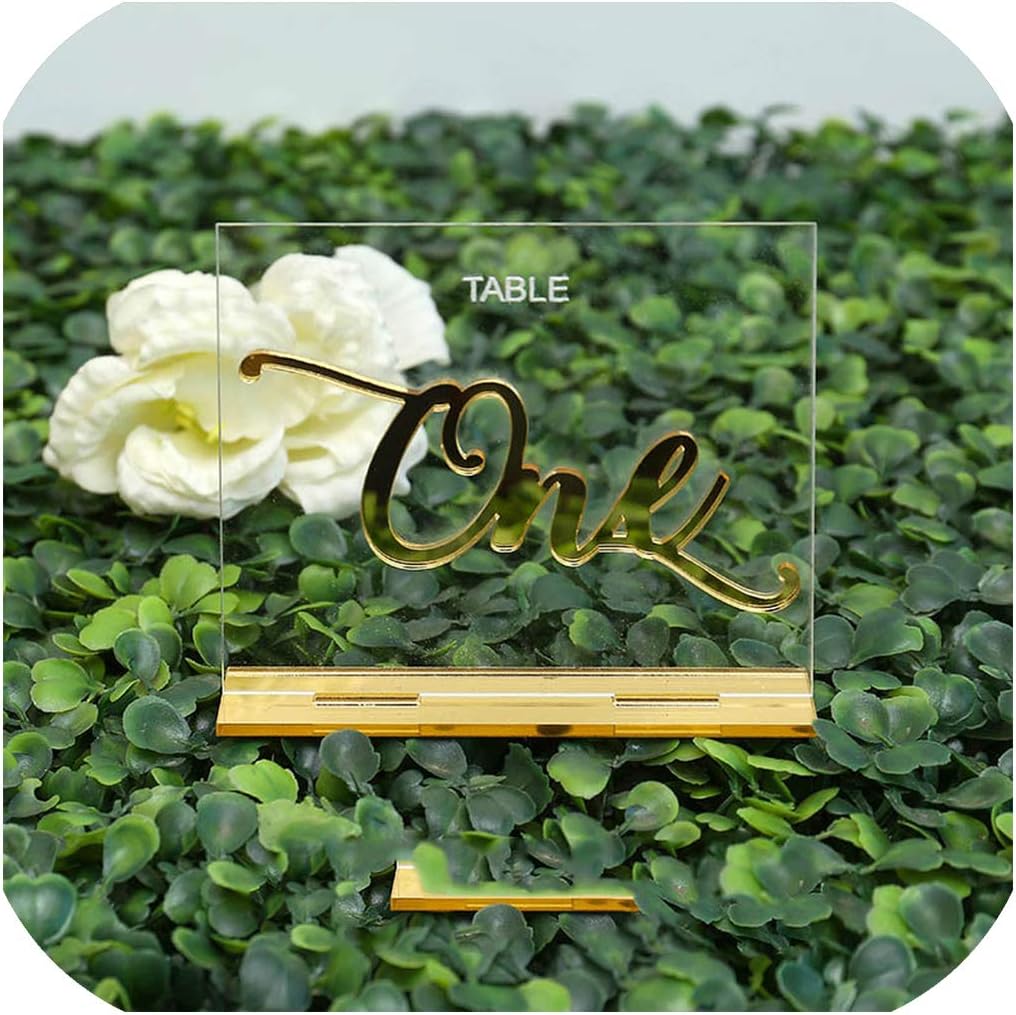 Clear Acrylic Wedding Table Numbers Calligraphy Gold Mirror Wedding Signs Number Acrylic Table Numbers One To Thirty Black Amazon Co Uk Kitchen Home