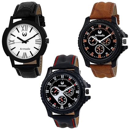 Triple Mutlicolour Analogue Mens Watch Combo