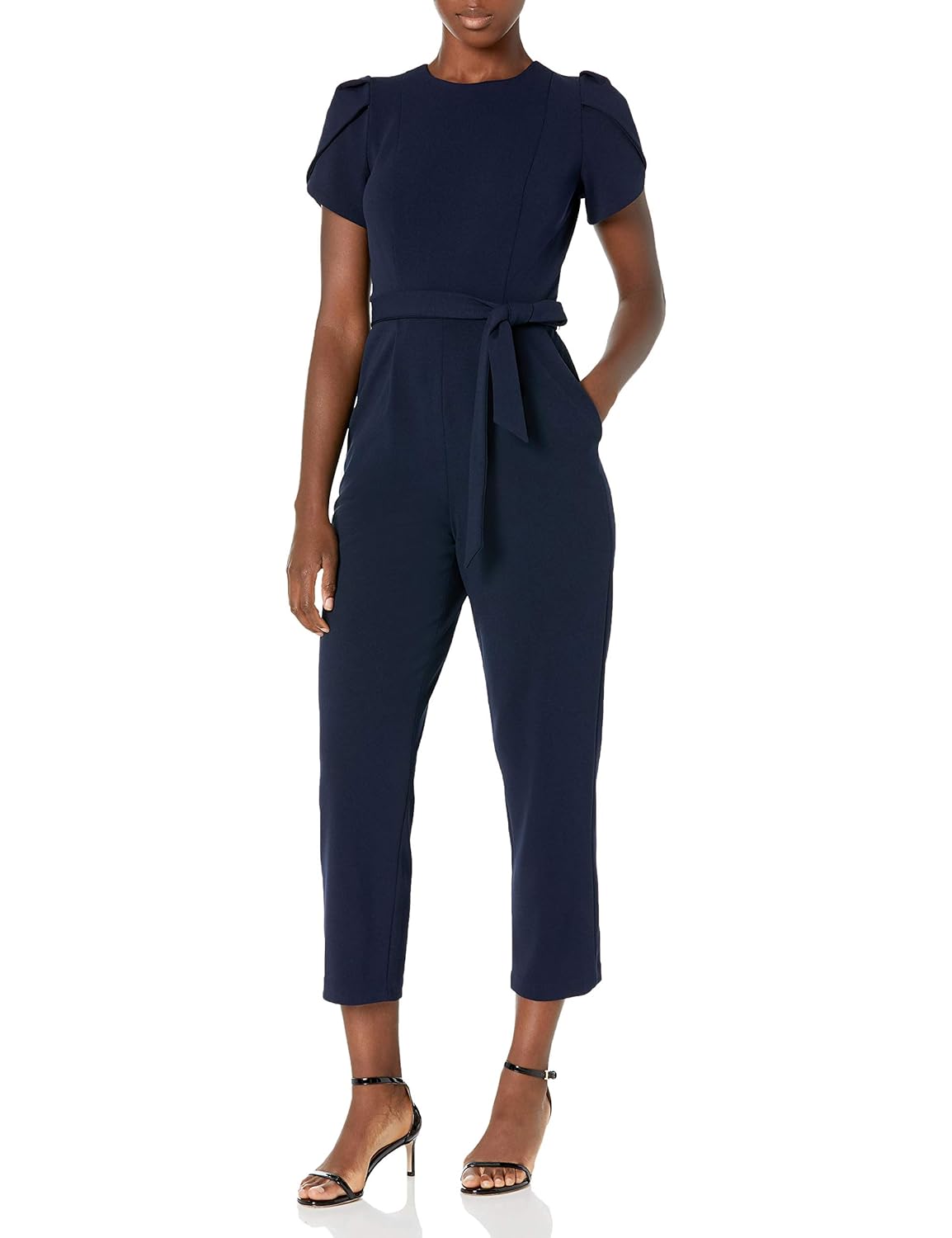Buy Calvin Klein Women's Cropped Jumpsuit with Tulip Sleeve at Amazon.in