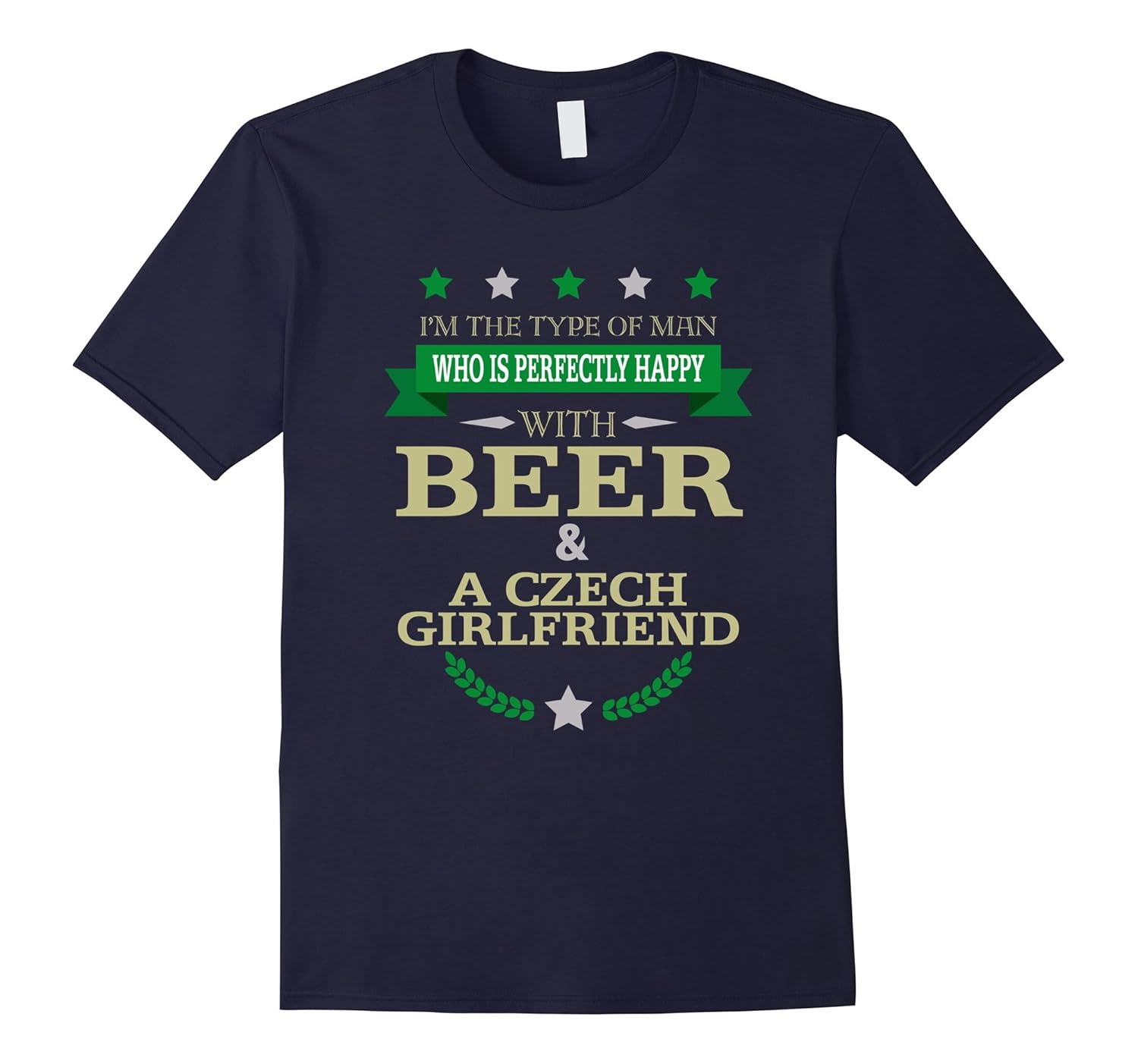 Mens Beer and Czech Girlfriend Funny T-Shirt-ANZ