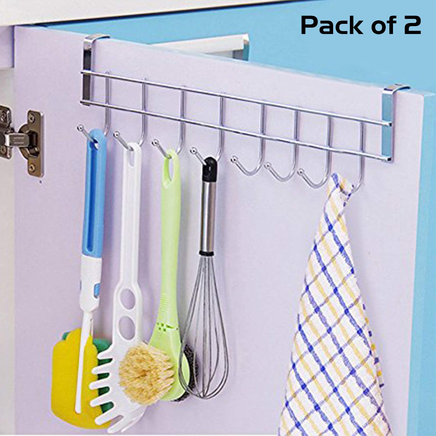 Kurtzy Stainless Steel Door Hanger Holder Hooks (Pack of 2) Amazon.in Home & Kitchen