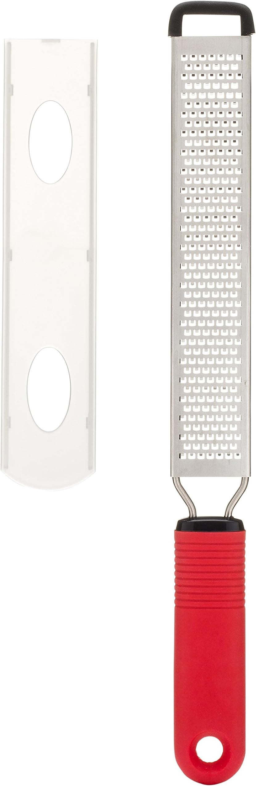 Cucisina Zester/Grater - Great for Lemons, Limes, Ginger, Cheese, Chocolate, and more - Stainless Steel with Plastic Cover