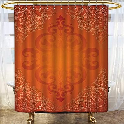 Amazon Com Orange Shower Curtains Digital Printing Royal Antique